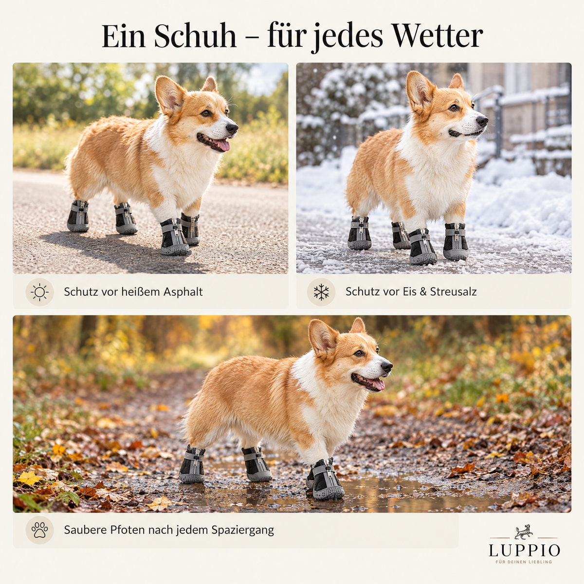 Outdoor Hundeschuhe - wasserdicht & rutschfest