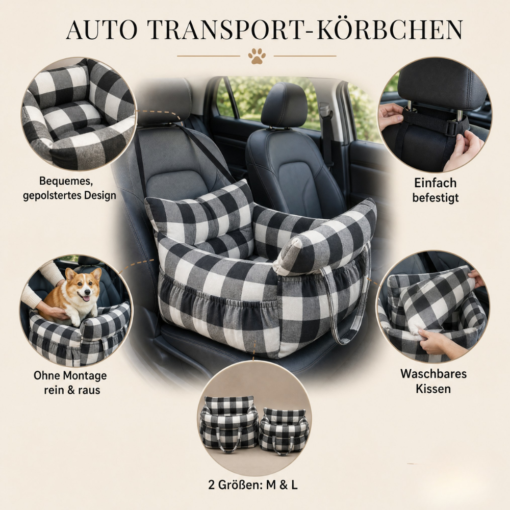 Luppio Hunde Auto Transport-Körbchen